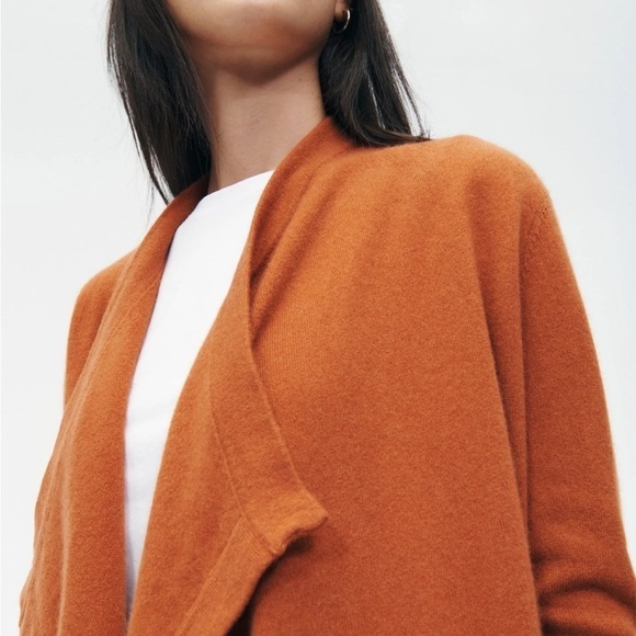 NAADAM Soft Cashmere Open Front Cardigan in Cider XS - Picture 3 of 9